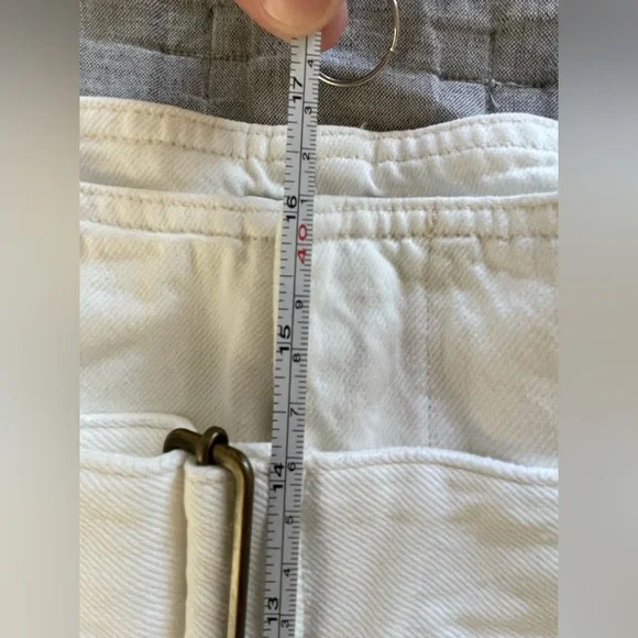 Agolde Celia White Paperbag Belted Denim Women’s Shorts — White size 27 - Picture 7 of 12